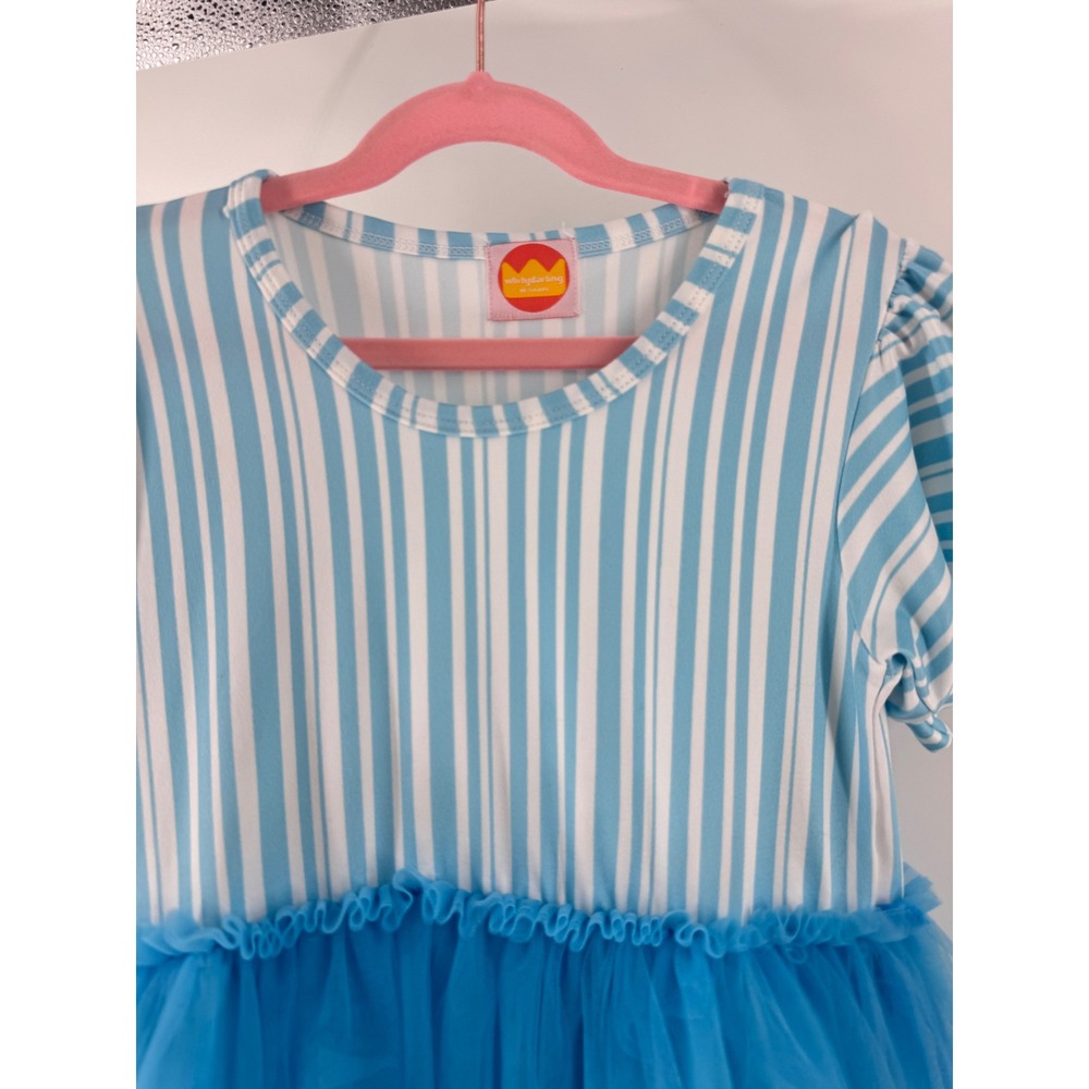 Dapper Dans Tulle Skirt Striped Dress Kids 9 10 Blue Dans Disney - Picture 3 of 6